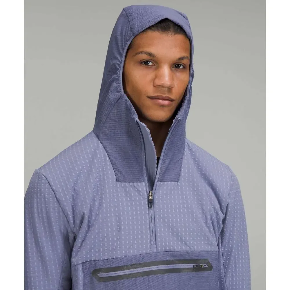 Lululemon Water Repellent Fleece Hiking Anorak Peri Purple Outdoor Mens Medium - Picture 2 of 12